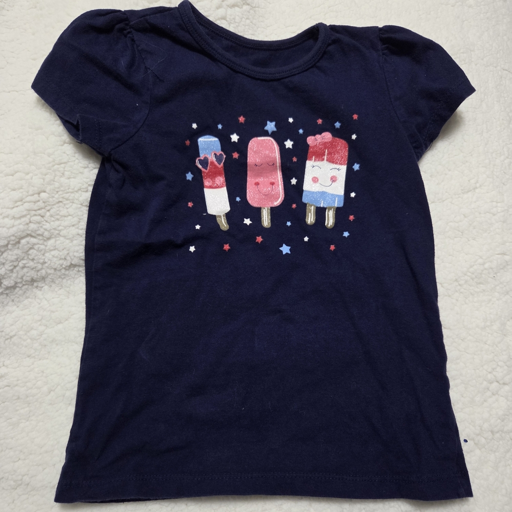 Navy Blue Kids Shirt with Popsicle Design